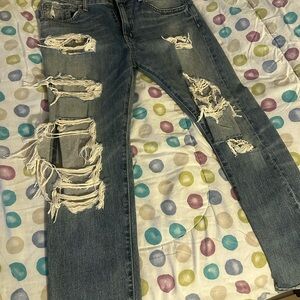 Denim & Supply Ralph Lauren Ripped Blue Boyfriend Jeans